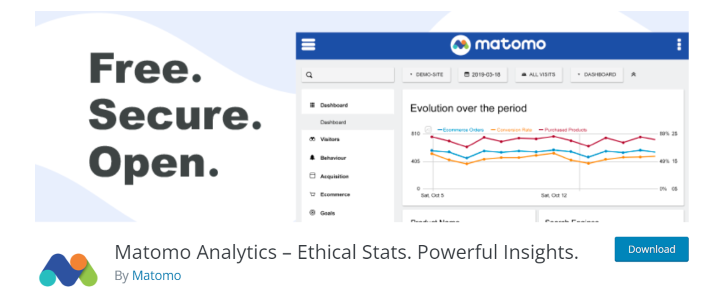 free woocommerce plugin Matomo Analytics by Matomo  