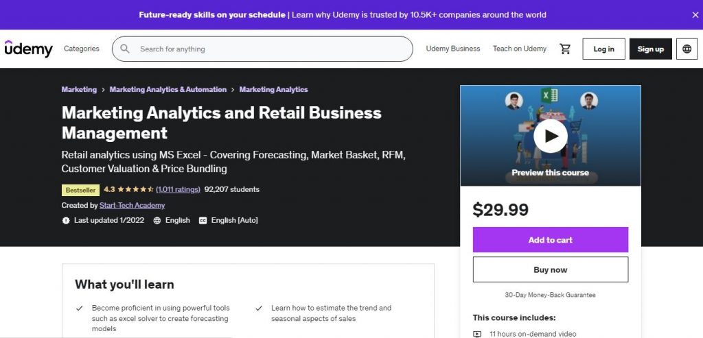 Retail Analytics Courses: Marketing Analytics and Retail Business Management