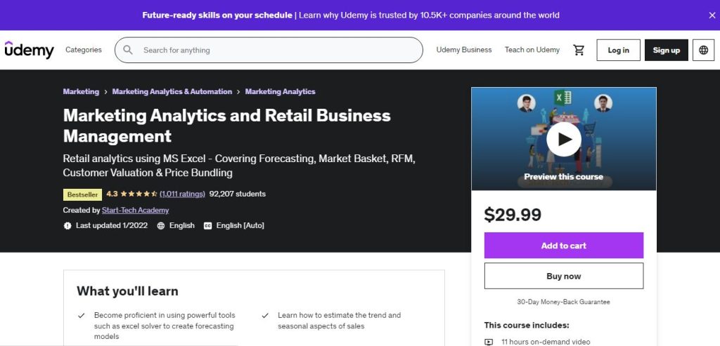 Retail Analytics Courses: Marketing Analytics and Retail Business Management