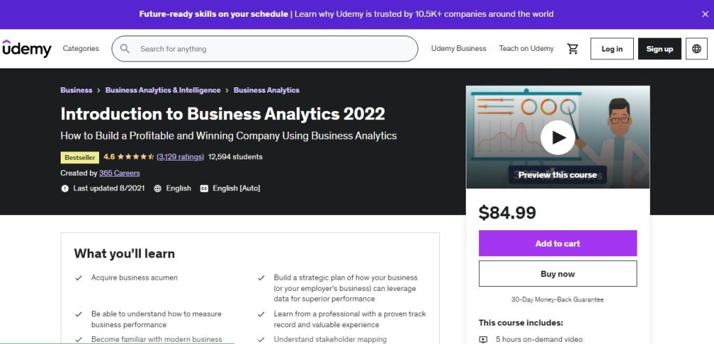 Retail Analytics Courses: Introduction to Business Analytics 2023