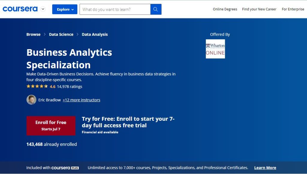 Retail Analytics Courses: Business Analytics Specialization