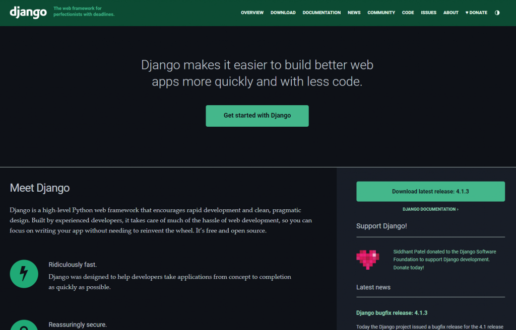 web development tools django