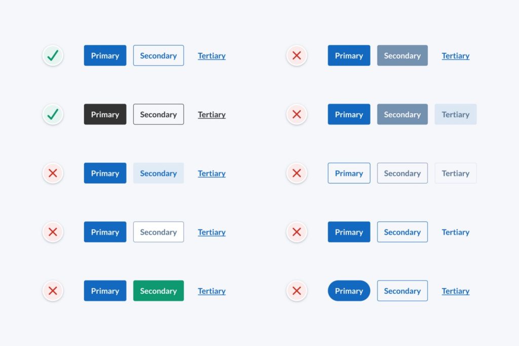 primary and secondary buttons