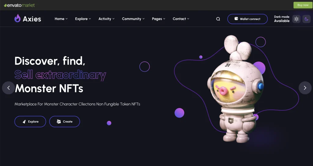  Axies' Live Preview On Themeforest 