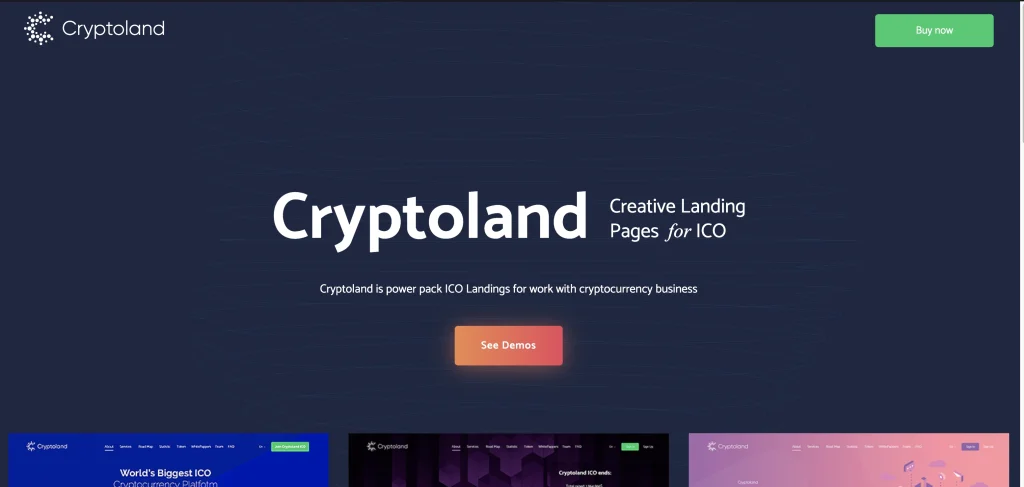 Cryptoland - Creative Landing Pages For ICO