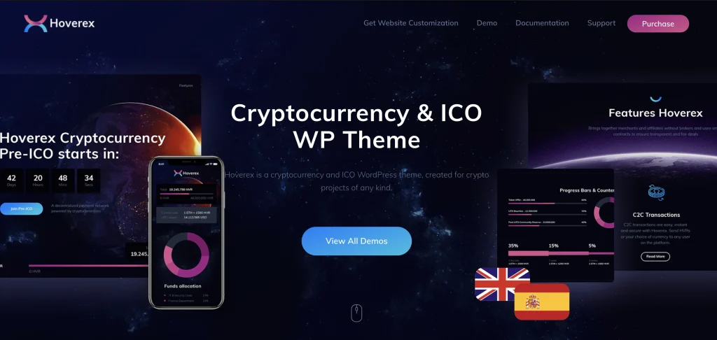 Hoverex - Cryptocurrency, NFT Theme