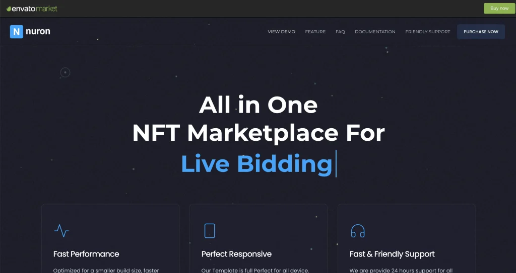 Nuron theme - NFT Marketplace WordPress theme