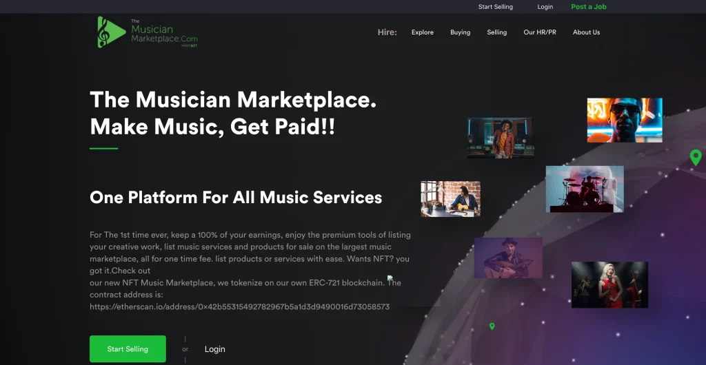 The Musician Marketplace's website