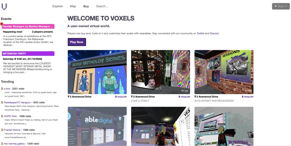 Voxels's website