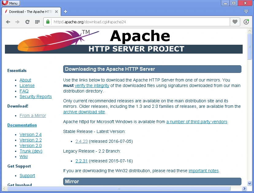 apache back-end web development tools