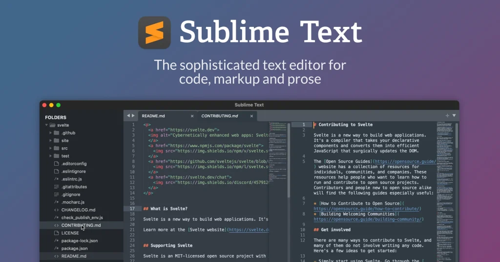 open source web development tools sublime text