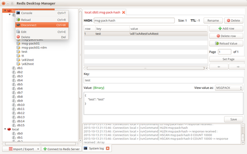 redis database interface