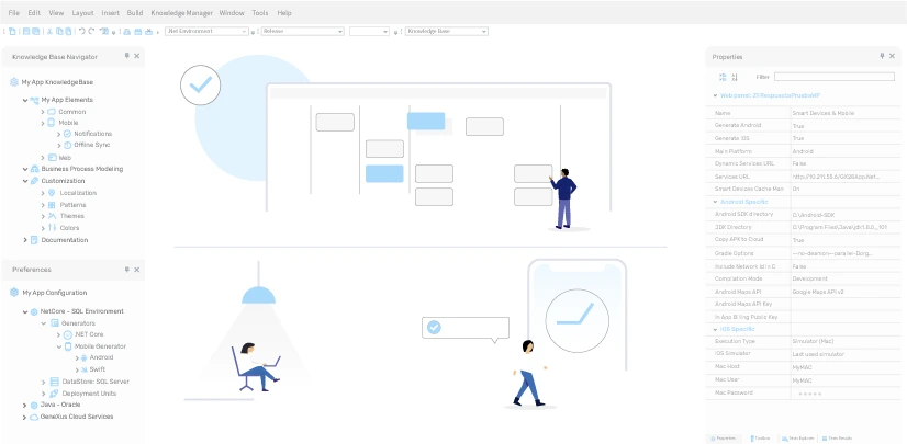 Low code platforms Genexus interface