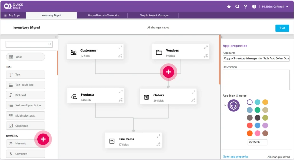 low code platform QuickBase interface