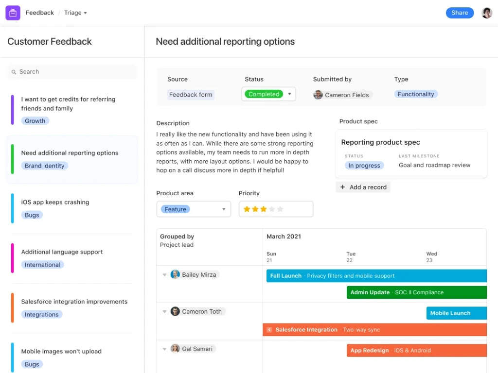 Airtable’s interface 