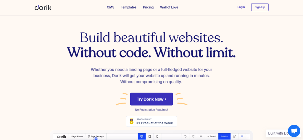 Dorik Low Code Web Builder 