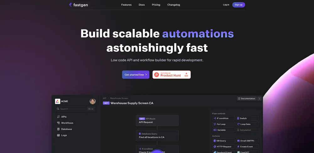 Fastgen Low Code API Builder