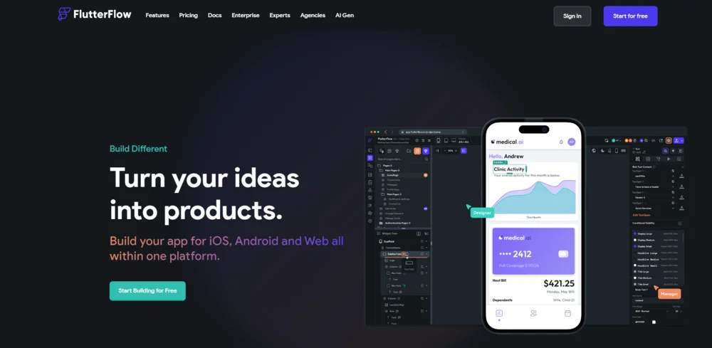 Flutterflow Low Code Web App Builder