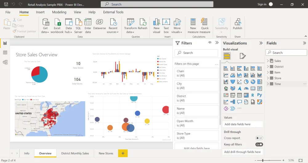 power bi low code data science platform interface