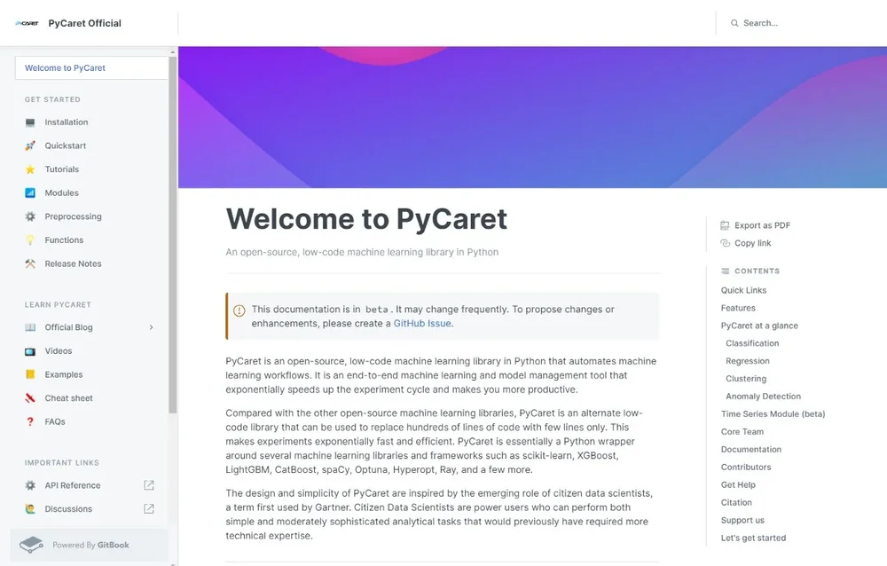 PyCaret Low Code Data Science Platform