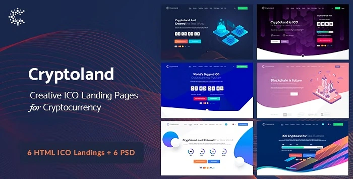 Crypto-land – WordPress ICO landing pages for cryptocurrency