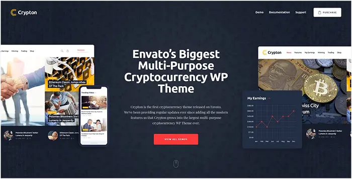 Crypton - A multi-purpose Cryptocurency WordPress Theme