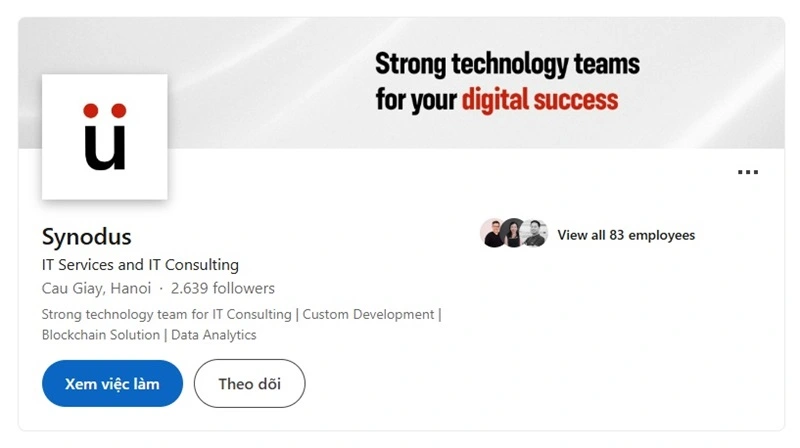 Example of company profile on LinkedIn 