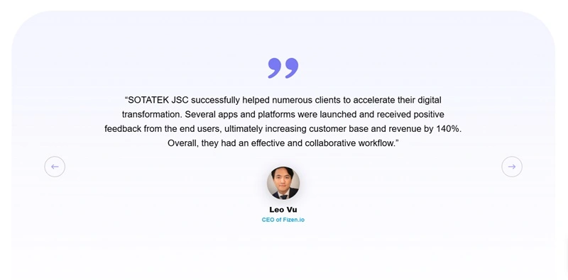 What client said about Sotatek 