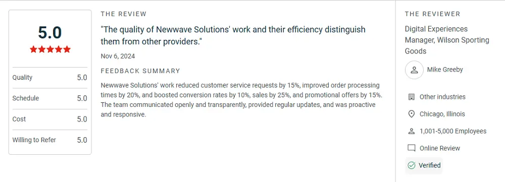 What client said about Newwave